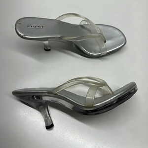 Vintage  High Heel Shoes LED Light Up Clear PlasticOpen Toe Y2K Rave Dancer 8.5